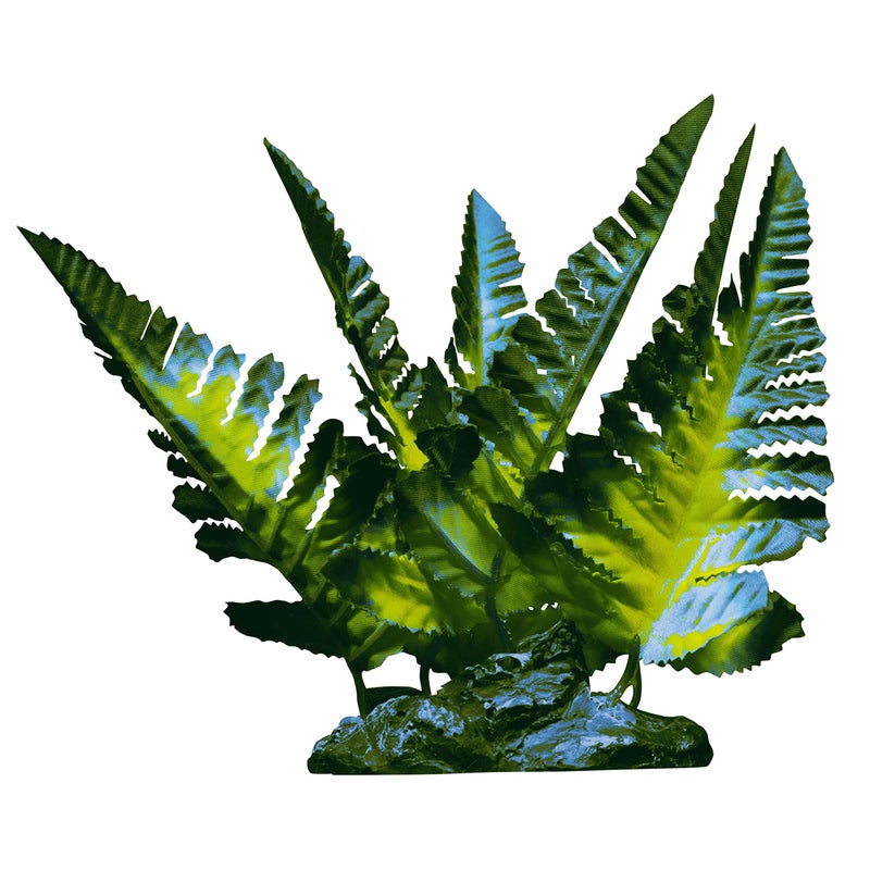 GloFish Yellow Fern Plant Aquarium DÃ©cor, Green and Yellow Medium, Fluorescent Under Blue LED Light - Image 5